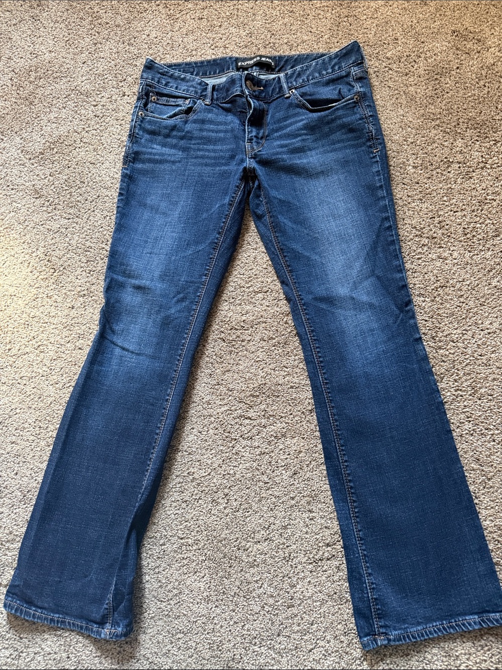 Express Women's Dark Blue Flare Jeans - Picture 1 of 4